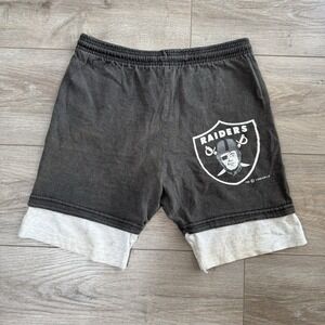 Vintage Y2k NFL Oakland Raiders Men's Sweat Shorts‎ Size Small Made In USA
